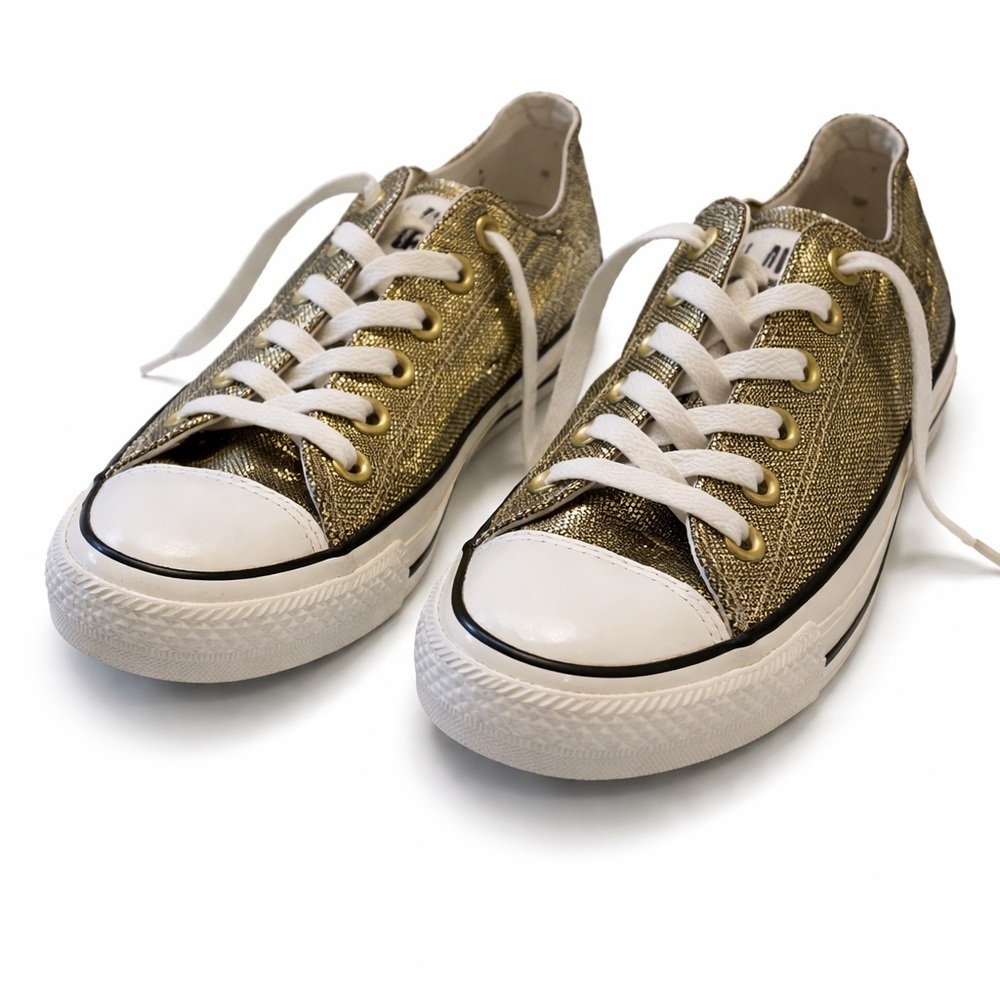 Converse Gold Sparkle Women’s Size 7 - Picture 5 of 7